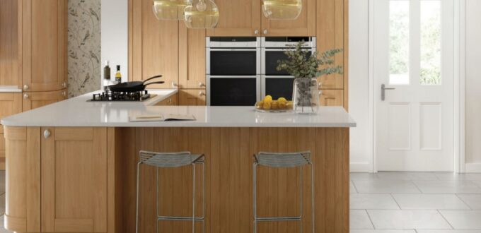 Cambridge oak real wood kitchen doors