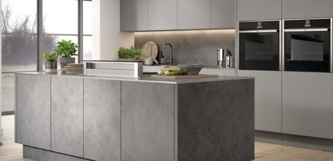 brushed steel kitchen
