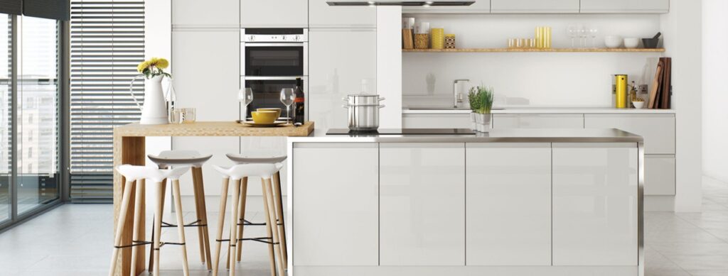 Lucente grey high gloss kitchen cupboard doors