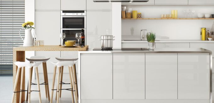 Lucente grey high gloss kitchen cupboard doors