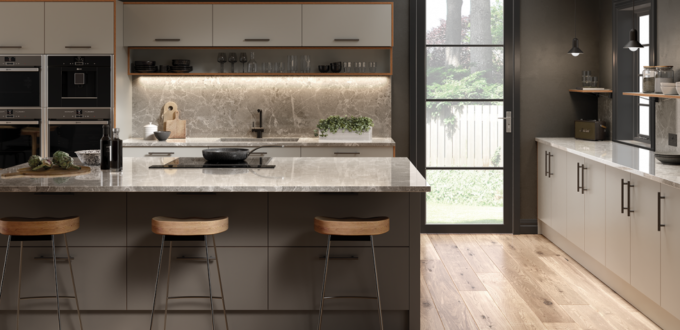 taupe kitchen doors