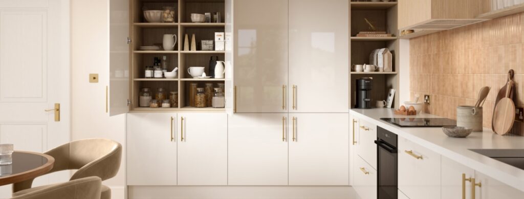 Zur Supergloss Cashmere Kitchen Doors