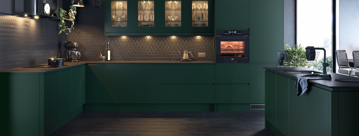 Luc Handleless Matt Fir Green (Delivery within 3-5 working days) Luc Handleless Matt Fir Green (Delivery within 3-5 working days)