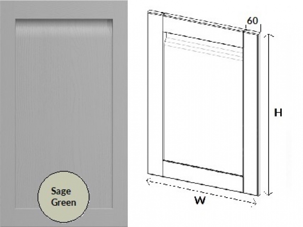 Grantham Handleless Shaker Sage Green (Delivery within 6-8 weeks)