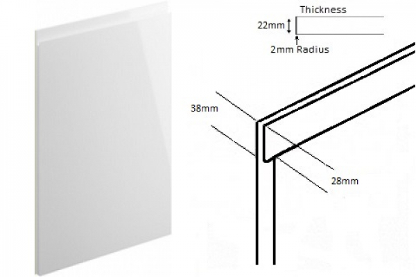 Luc Handleless Gloss White  (Delivered in 3-5 working days)