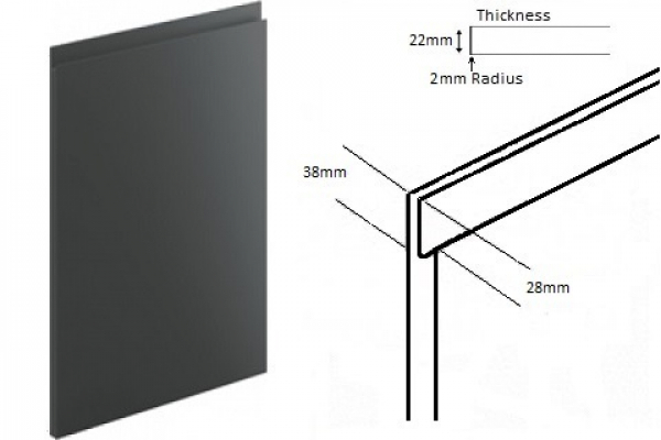 Luc Handleless Matt Anthracite  (Delivery within 3-5 working days)