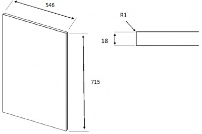 Viv Gloss Anthracite 715mm h x 546mm w