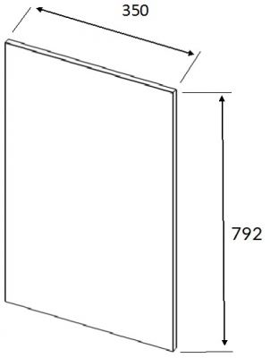 Lucente Painted Ivory End Panel 792h x 350w x 22mm th