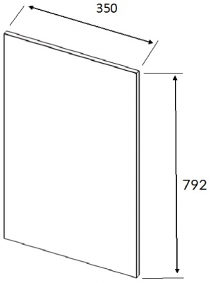 Lucente Painted White End Panel 792mm h x 350mm w x 22mm th