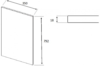 Matt Taupe Integra Square End Panel (792mm W x 350mm H x 18mm)