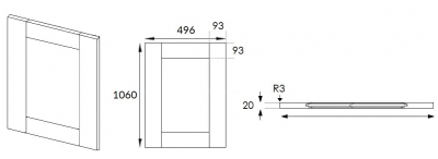 Cartmel Cashmere 1060h x 496mm w Frame Door