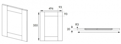 Cambridge 355mm x 496mm Sample Door in Light Grey with full colour swatch