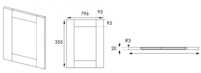 Cambridge Oak Real Wood 355mm h x 796mm w