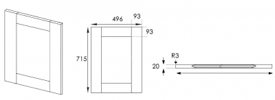 Cambridge Super White 715mm h x 496mm w