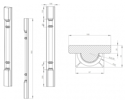 Cambridge Super White Barrel Pilaster