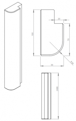 Cambridge Dust Grey Curved End Pillar