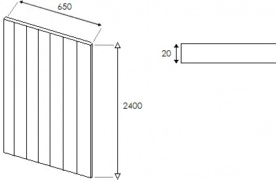 Cambridge Brown Grey End Panel Veneer T&G 2400 h x 650 w x 20mm th