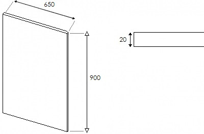 Cambridge Olive Veneer End Panel 900 h x 650 w x 20mm th