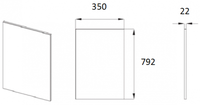 Lucente Painted Silver Grey End Panel 792mm h x 350mm w x 22mm