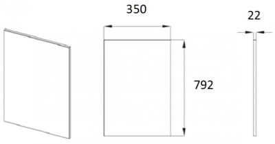 Lucente Painted Fjord End Panel 792mm h x 350mm w x 22mm