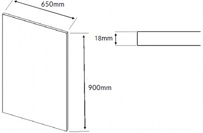 Shaker Halifax Natural Oak End Panel 900mm x 650mm x 18mm