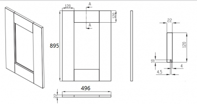 Cartmel Cashmere 895mm h x 496mm w Glazed Door