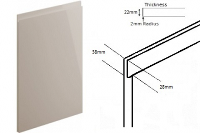 Lucente Cashmere Handleless Gloss Kitchen Cupboard Doors Cabinet
