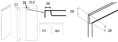 Lucente Painted White 715mm h x 313mm h (LH & RH set)