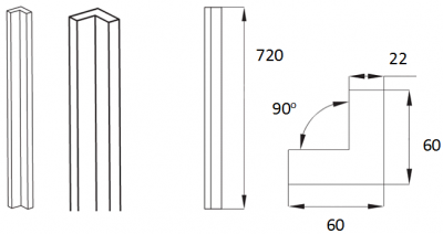 Lucente Painted White Internal Corner Post Slab