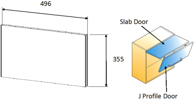 Lucente Painted Silver Grey 355mm h x 496mm w Slab Door
