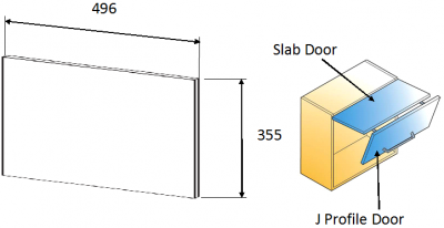 Lucente Painted Dust Grey 355mm h x 496mm  w Slab Door