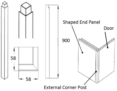 Lucente Painted Silver Grey External Corner Post Shaped