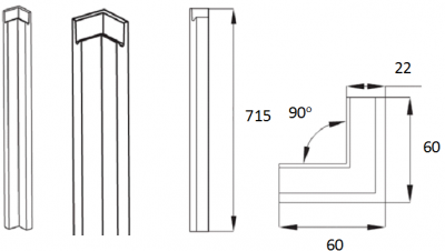 Lucente Stone Grey Corner Post Shaped