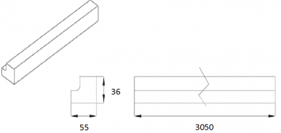 Lincoln High Gloss Light Grey Multi-Purpose Rail 2700mm L x 36mm H