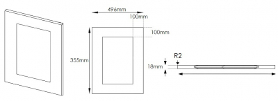 Oxford Shaker Anthracite 355 mm h x 496mm w