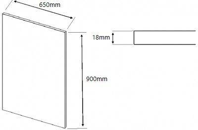 Oxford Shaker Indigo Blue 900mm h x 650mm w x 18mm End Panel