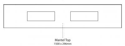 Oxford Shaker Indigo Blue Mantel Top 1500mm W x 296mm H