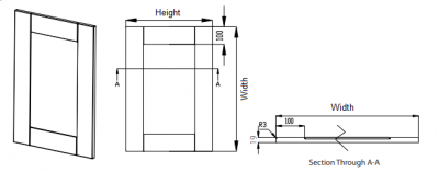 Shaker Halifax Natural Oak 450mm h x 596mm w