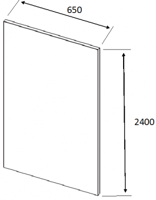 Oakgrain Shaker Grey Tall Plain End Panel 2400mm h  X 650mm w X 18mm