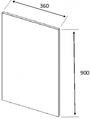 Oakgrain Shaker Graphite Plain End Panel 900mm h X 360mm w X 18mm