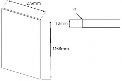 Viv Gloss White 1965mm h x 296mm w