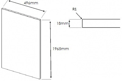 Viv Matt Anthracite 1965mm h x 496mm w