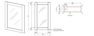 Newmarket Reed Green 715mm h x 496mm w (Glazed Door)