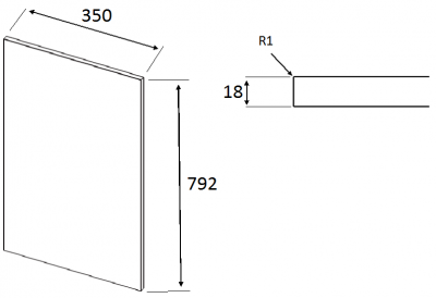 Newmarket Reed Green End Panel 792h x 350w x 20mm