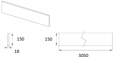 Viv Matt Cashmere 150mm h x  3M Plinth w