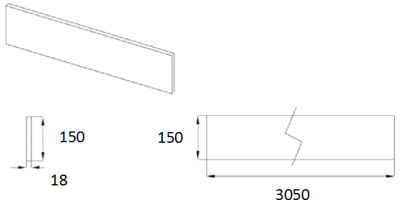 Lucente Stone Grey Plinth 150 x 3050mm 3M