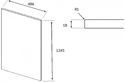 Viv Gloss Anthracite 1245mm h x 496mm w