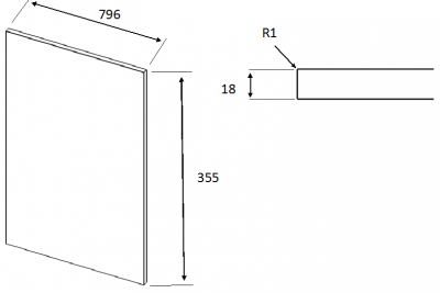 Viv Gloss Anthracite 355mm h x 796mm w