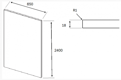 Viv Gloss Ivory Tall End Panel 2400hx 650w x 18mm