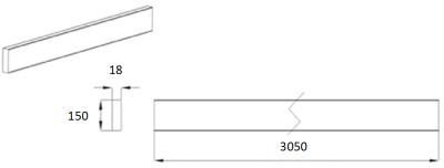 Oxford Shaker Anthracite 150mm h x 3050mm w x 18mm Plinth